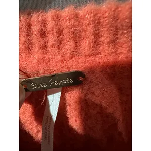 Free People Sloane Women's Coral Ribbed‎ Puff Sleeve Cropped Cardigan Top thumbnail 5