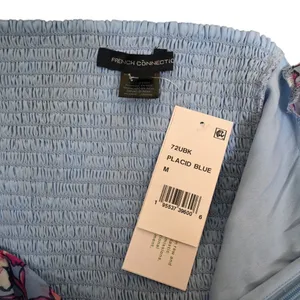 French Connection Womens M Hallie Peplum Halter Top in Placid Blue NEW thumbnail 9