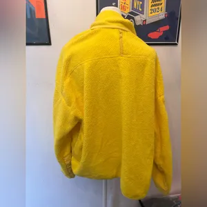 Free People Movement Fleece Zip Up Jacket Neon Yellow Medium thumbnail 3