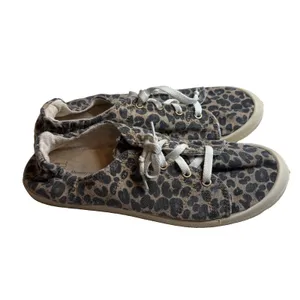 Time and Tru Leopard Slip on Sneakers Lace Up Elastic Heel Size 10 Womens thumbnail 4
