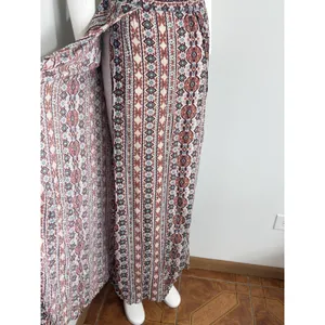 Women’s Aztec Print Maxi Skirt Cover Up Boho Hippie Festival High Side Slits M thumbnail 4
