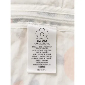 FARM Rio Cashew Fruit Print Twist Front Crop Top Flutter Sleeve Lace Trim Size S thumbnail 6