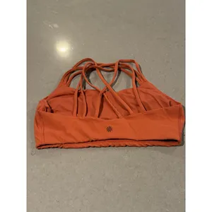 Athleta Orange Strappy Sports Bra Medium Athletic Workout Yoga Fitness‎ thumbnail 2