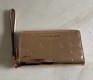 Michael Kors Metallic Rose Gold Embossed Wristlet thumbnail 1