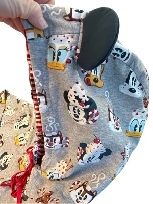Disney Mickey Mouse Friends Holiday treats One-Piece Pajama hood ears adult XXL thumbnail 14