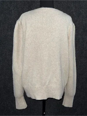 FRYE And CO Women’s Chunky Knit Sweater XL V Neck Puff Shoulder Pullover Boho thumbnail 4
