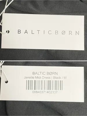 NWT Baltic Born Janette Midi Dress Size Medium Black Flutter Sleeve Ruched Waist thumbnail 8