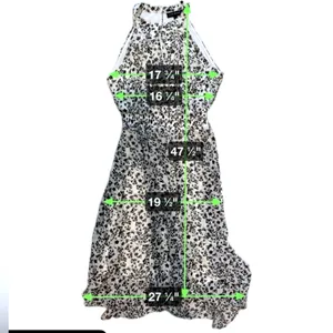 Lane Bryant Womens Black White Floral Halter Midi Dress Size 12 High Low Hem‎ thumbnail 4