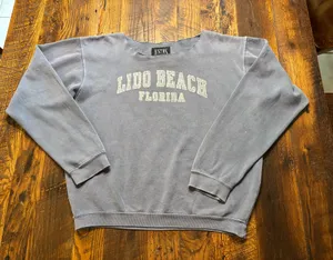 Austin's Inc Ladies Small Lido Beach Florida off-the-shoulder Sweatshirt thumbnail 1