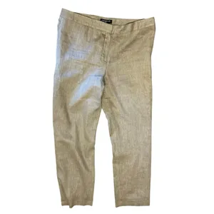 Jones New York Collection Pants Slacks Trousers SZ 16 Linen Brown Straight Leg thumbnail 3