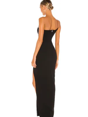 Nookie Lust One Shoulder Gown in Black Size: S thumbnail 3