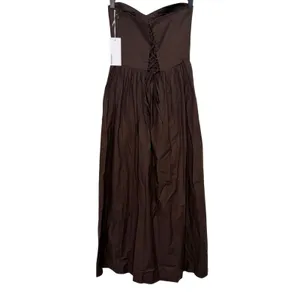 Reformation Buckley Strapless Midi Dress Brown Stretch Organic Cotton Size 2 New thumbnail 7