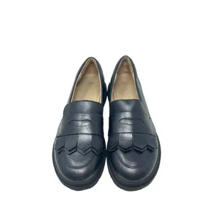 Zara Top Grade Leather Black Fringe Platform Loafers Size‎ 36 / US 5.5 thumbnail 2