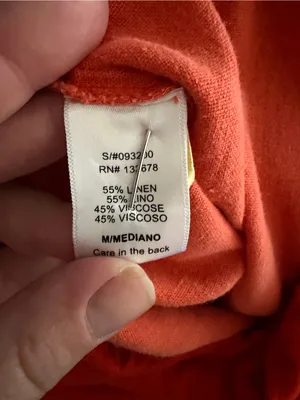 Love Tree Linen Blend Coral Fold Over Wide Leg Pants Medium thumbnail 5