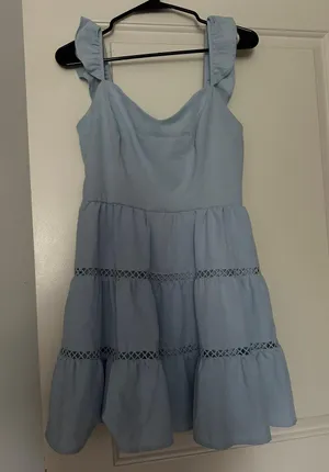 Altar'd State Light Blue Ruffle Dress thumbnail 1