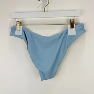 J.Crew Curved Waist Cheeky Bikini Bottom Beach Swim Minimalist Blue Large NWT thumbnail 7
