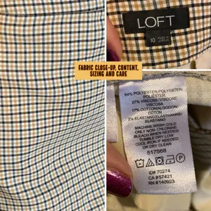 Loft Tan & Black Cropped Wide Leg Plaid Trousers (10) thumbnail 13