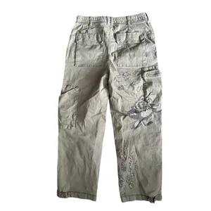 Free People "Every Rose" Zippered Cargo Graffiti Pants 8 thumbnail 4