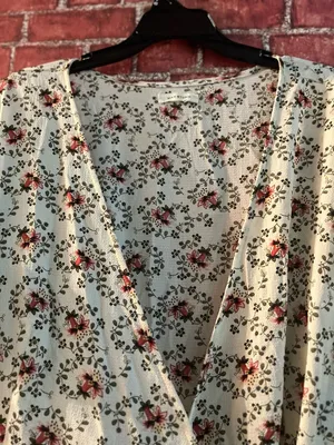 Max Studio Pink Floral Ruffle Wrap High-Low Dress size large (rm86) thumbnail 4