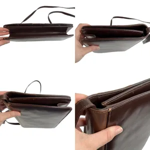 Brown Faux Leather & Suede Patchwork Front Shoulder Purse Bag thumbnail 4