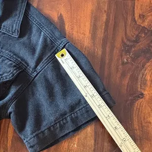 Crescent Black Denim Utility Jumpsuit Elastic Waist Button Front Small CR7664-DU thumbnail 7