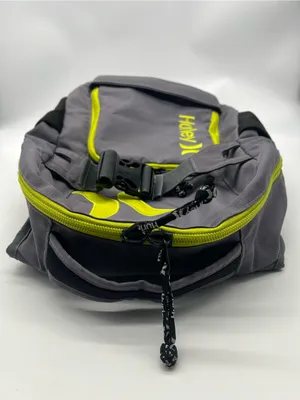 Hurley Backpack Multi-Pockets Outside Padded Computer Pocket Inside Grey/Yellow thumbnail 4