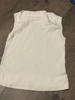 Agolde White Sleeveless Knit Tank with Roll Neck thumbnail 2