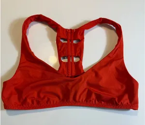 BECCA by Rebecca Virtue Red Racerback Cut Out Sports Bikini Top Size M thumbnail 1