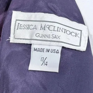 Jessica McClintock Gunne Sax Purple Navy Panel‎ Maxi 13/14 thumbnail 4