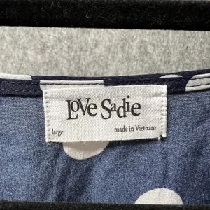 Love Sadie Polka Dot‎ Surplice Blouse Navy Blue White Flutter Sleeve Large thumbnail 4