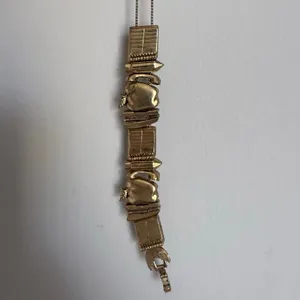 Vintage Gold Tone Back To School Teacher Charm Slide Bracelet thumbnail 6