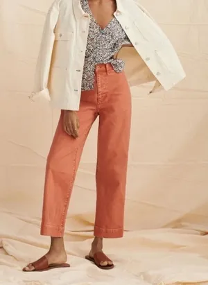 Madewell Slim Emmett Wide-Leg Crop Pants in Sweet Dahlia Size 25‎ thumbnail 1