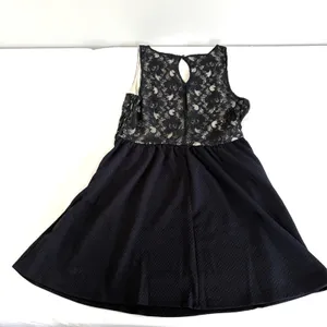 Rewind Navy Lace Skater Dress Large Y2K‎ Coquette Aesthetic Romantic Goth Chic thumbnail 3
