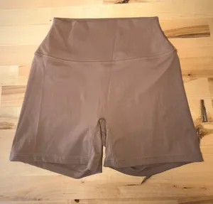 Light Brown high wasted gym shorts thumbnail 1