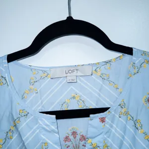 New Loft Blue Tuilerie Balloon Sleeve Pocket Midi Dress Size Small thumbnail 4