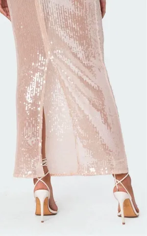 Edikted Riki Sheer Sequin Maxi Skirt thumbnail 2