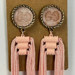 Gypsy South Pink Tassel Statement Drop Earrings Gold Tone Boho Fringe‎ New thumbnail 6