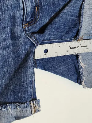 Loft Medium Wash Distressed Cuffed Denim Shorts Size 28 thumbnail 7