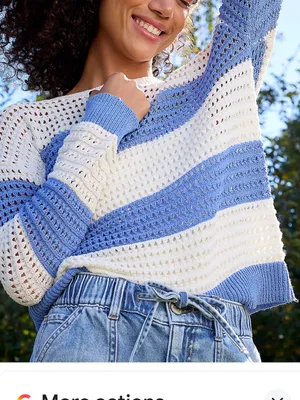 Maurices Striped Boucle Open Stitch Crew Neck Sweater thumbnail 6