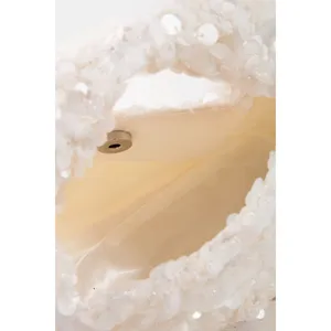 Fame and Partners Full Sequin Hand Bag - White‎ thumbnail 5