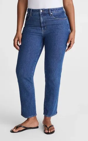 Madewell The Curvy Longline Straight Crop Jeans in Marina Blue Wash NWT Size 29 thumbnail 1