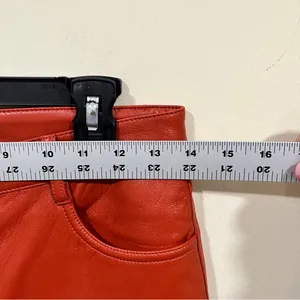 Aritzia The Melina Wilfred vegan leather pants fire orange 4 high rise straight thumbnail 4