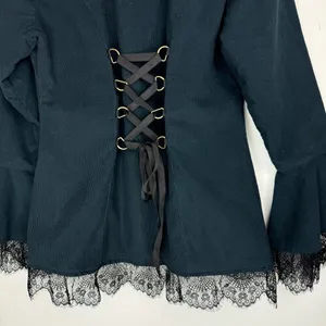 The Pyramid Collection Corduroy Corset Lace Up Jacket Sz Small Lace Trim thumbnail 14