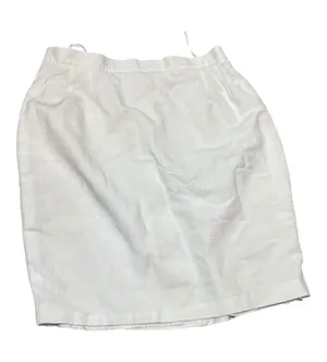 White Linen Blend Straight Skirt Size 12 thumbnail 1