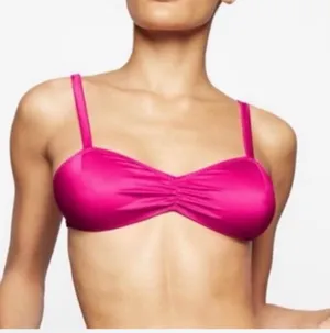 SKIMS Woven Shine Tie Back Bralette in Raspberry thumbnail 2