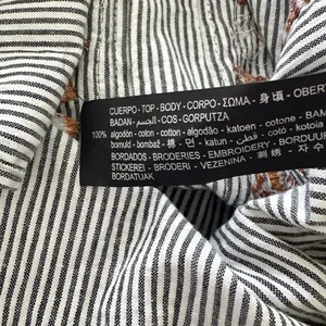 NWT Zara Collection Button down Shirt S Striped Embroidered Embellished cotton thumbnail 11