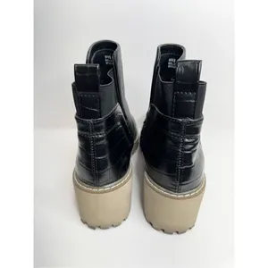 Dolce Vita Booties Size 8 Black‎ Womens Wedge Lug Chelsea Pull On thumbnail 6