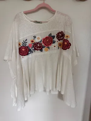 Cavenders flowy top White thumbnail 1