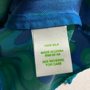 Lilly Pulitzer S Elsa 100% Silk Blouse Blue Green Floral Psychedelic Boho Resort thumbnail 7