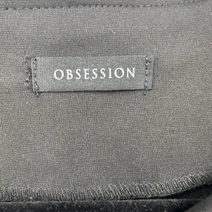 Obsession Black Peplum Moto Jacket Asymmetrical Zip Stretch Biker Edgy Sz Medium thumbnail 7